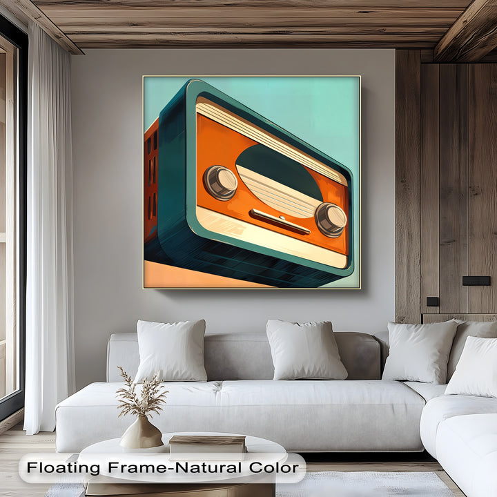 Tangerine Waves – Minimal Retro Radio Canvas Print