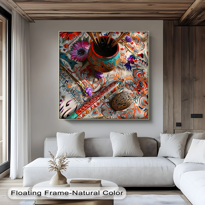 Floral Calligraphy – Persian Art Canvas Print