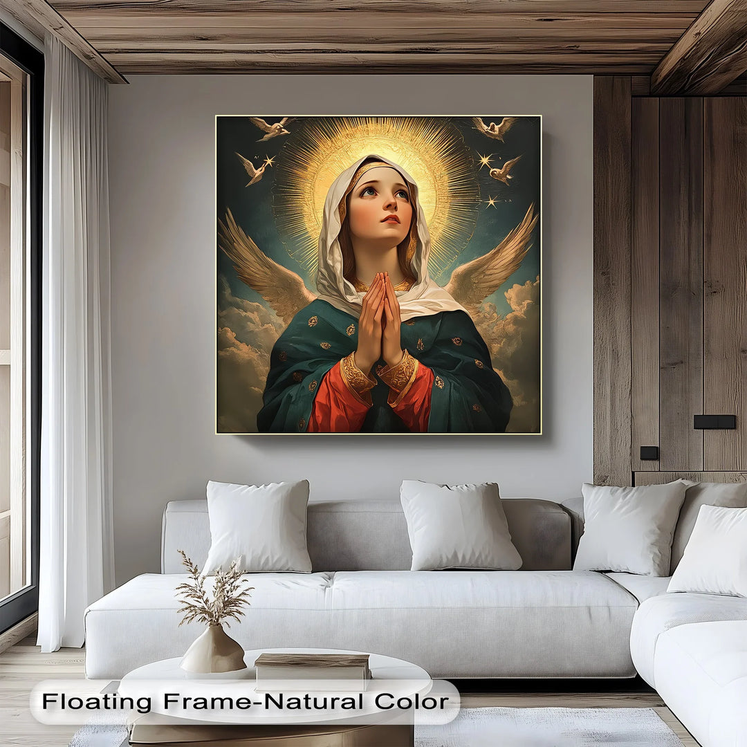 Heavenly Intercession – Virgin Mary in Prayer with Angels Canvas Print - MyPhotoStation