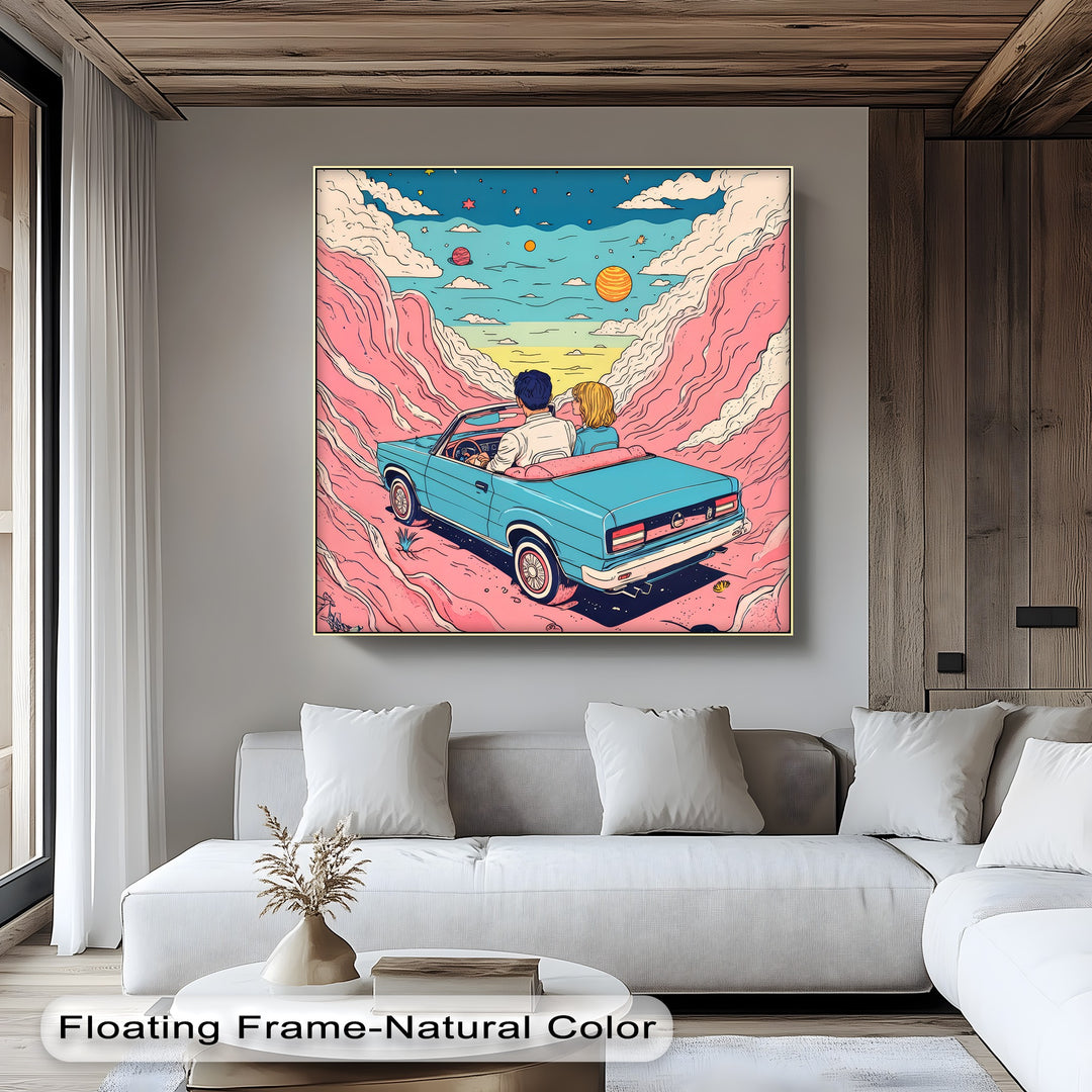 Escape to Nowhere – Retro Dreamscape Canvas Print