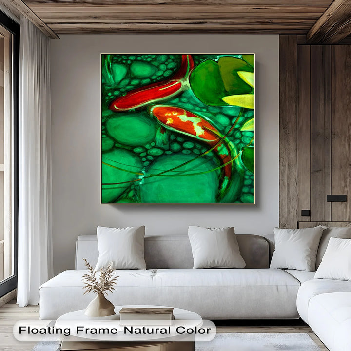 Koi Serenity – Abstract Fish Pond Canvas Print - MyPhotoStation