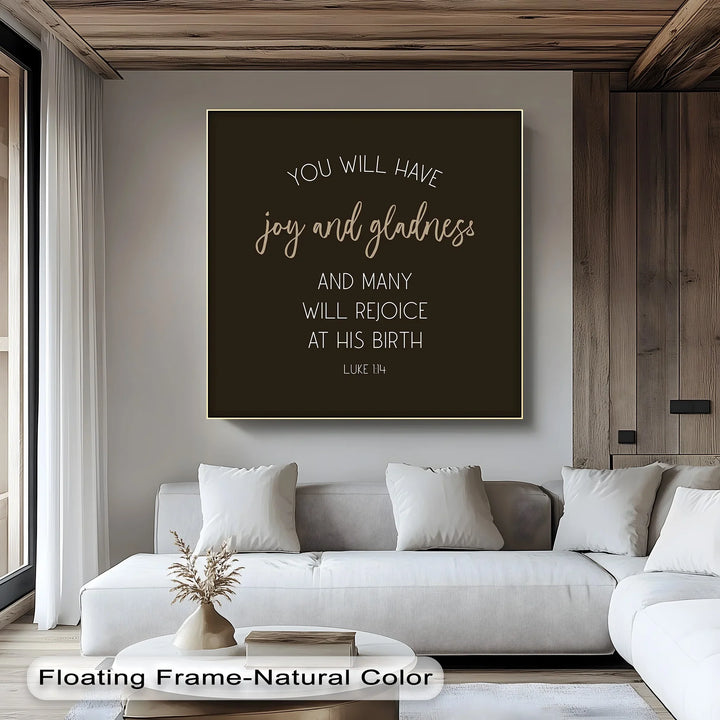 Inspirational Luke 1:14 wall art print


