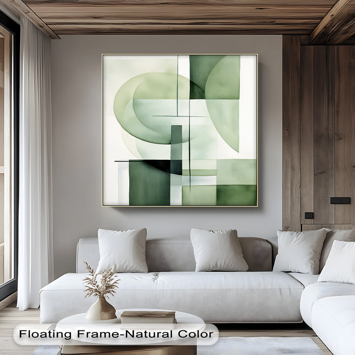 Soft Geometry in Sage – Minimalist Abstract Canvas Print