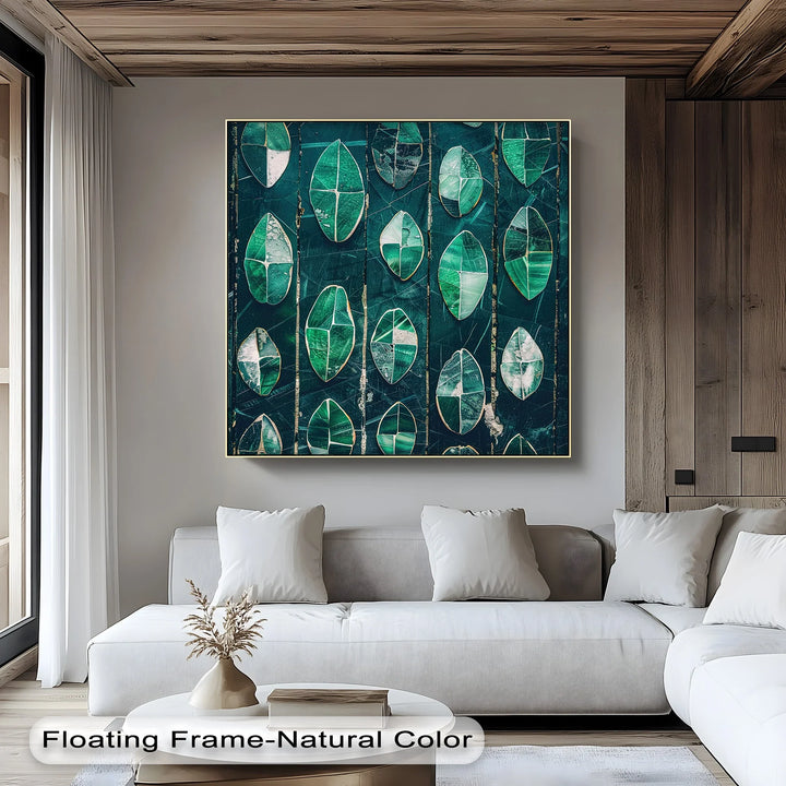 Emerald Leaf Mosaic – Abstract Botanical Canvas Print - MyPhotoStation