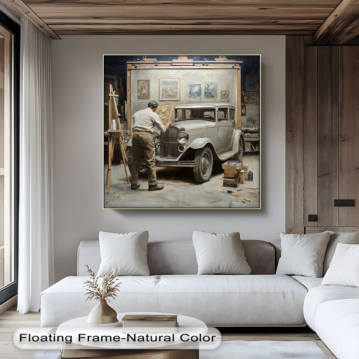 Timeless Restoration in Artist’s Studio – Car Canvas Print