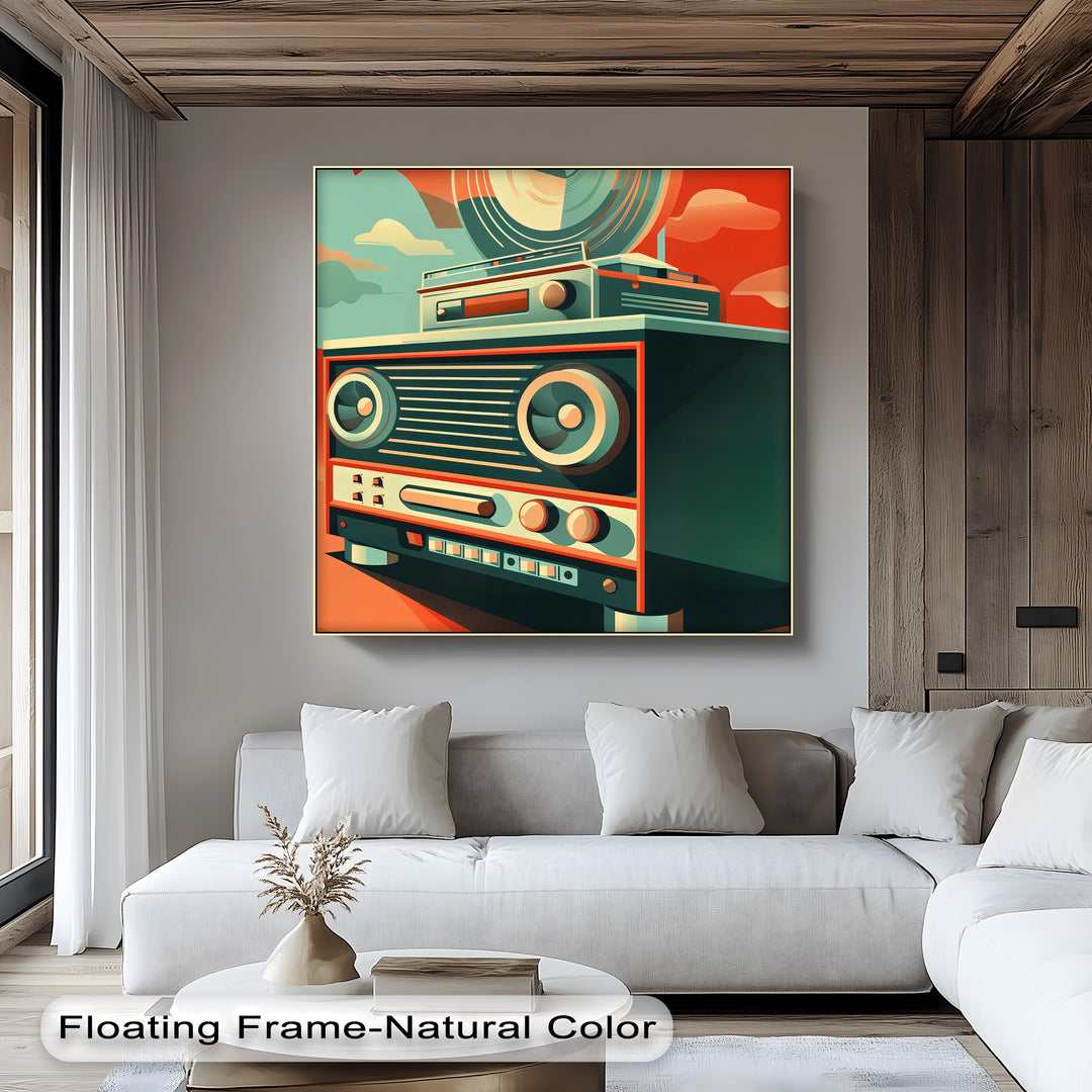 Sonic Boom – Abstract Retro Speaker Canvas Print