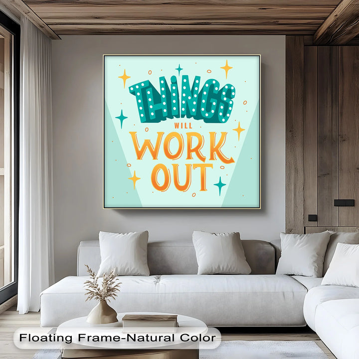 Cheerful Motivational Quote Wall Art with Vintage Flair

