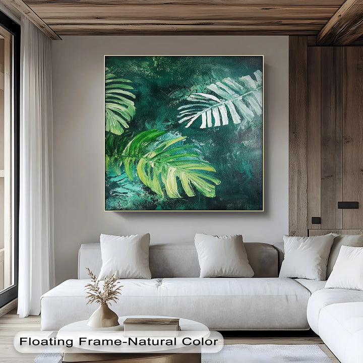 Tropical Monstera Brushstrokes – Lush Leaf Canvas Print - MyPhotoStation