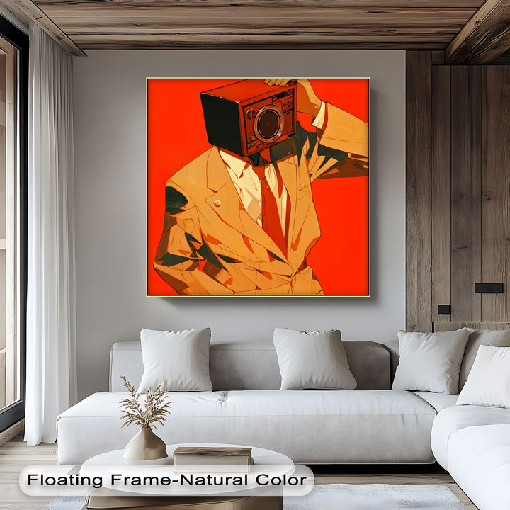 Analog Persona – Radio Head Man in Suit Canvas Print
