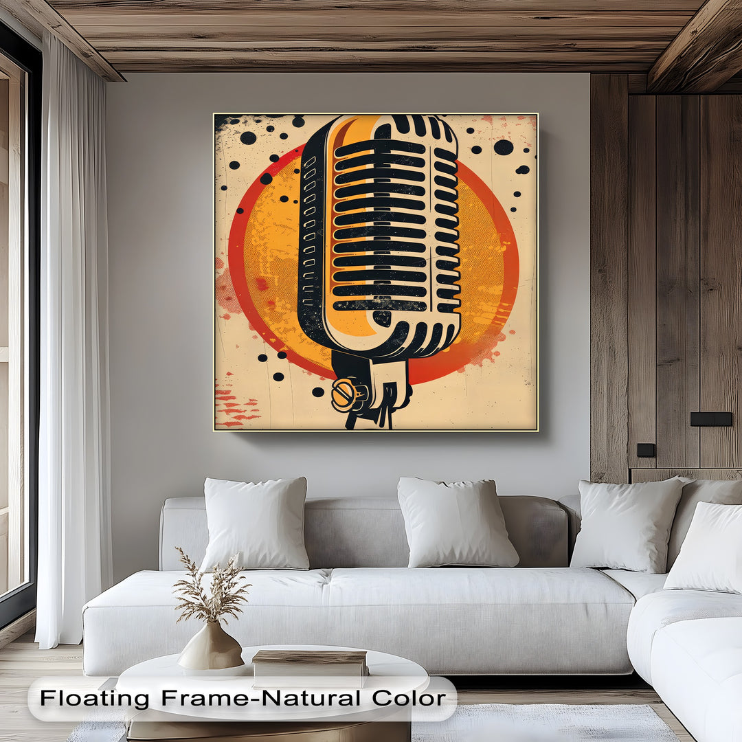 Retro Airwaves – Vintage Microphone Canvas Print