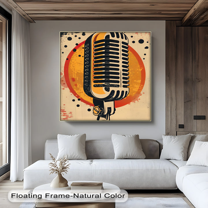 Retro Airwaves – Vintage Microphone Canvas Print