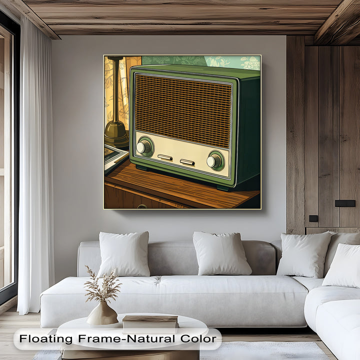 Olive Nostalgia – Vintage Radio Still Life Canvas Print