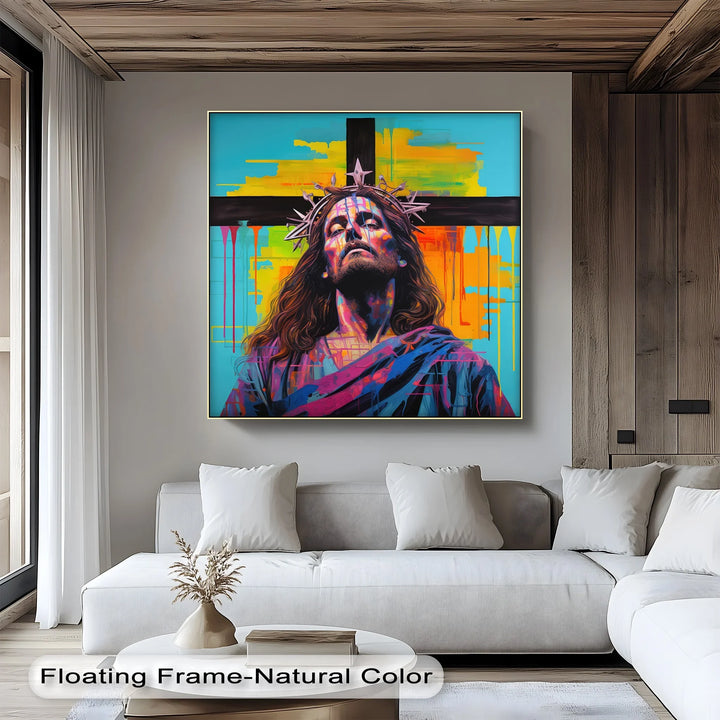 Crowned in Light – Jesus Graffiti-Style Canvas Prints - MyPhotoStation