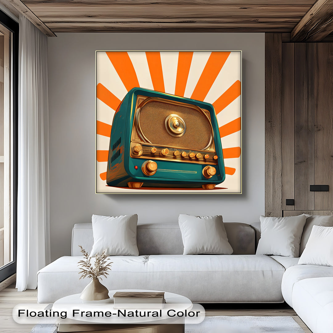 Retro Radiance – Classic Teal Radio Canvas Print