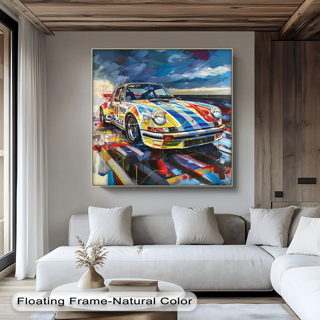 Vibrant Porsche Speed Racer in Abstract Colors – Car Canvas Print - MyPhotoStation