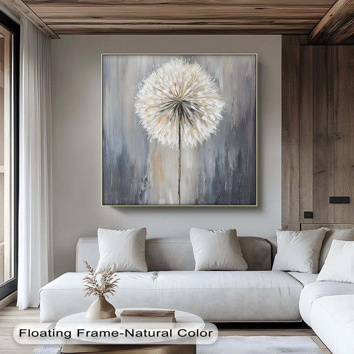 Whispers of Grace – Dandelion-Inspired Neutral Tones Canvas Print