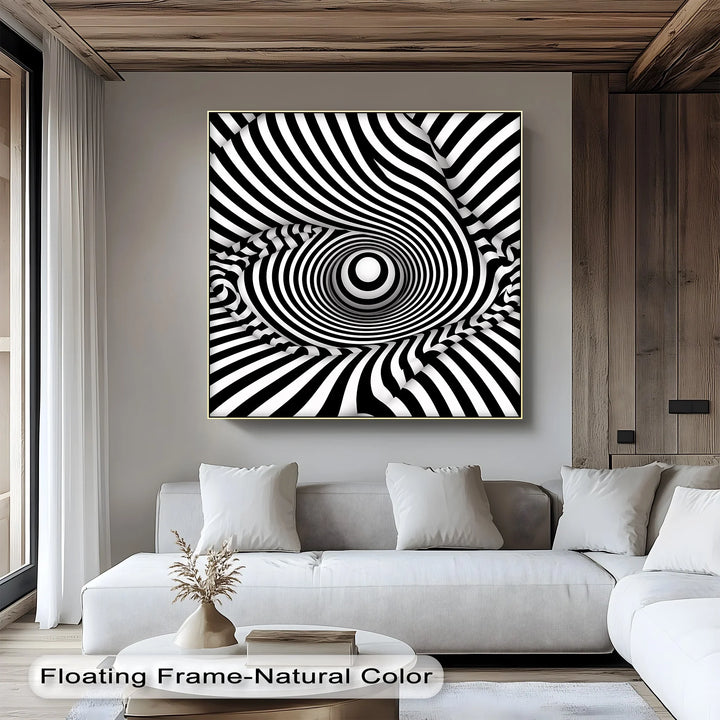 Vortex Wave Illusion – Black & White Canvas Print - MyPhotoStation