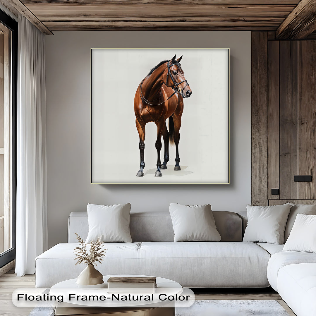 Majestic Bay Beauty – Realistic Brown Horse Canvas Print