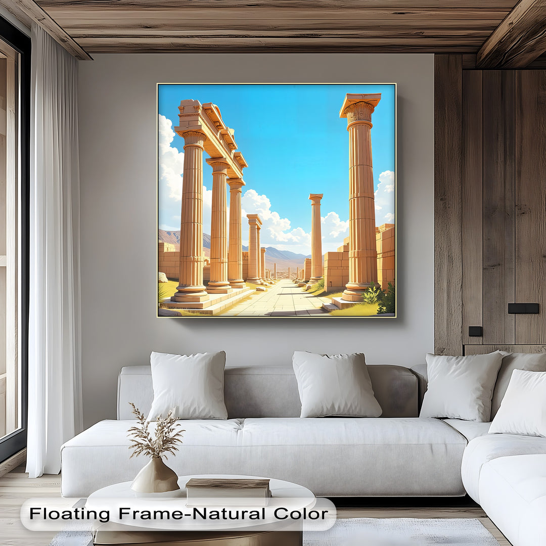 Golden Horizon – Ancient City Ruins Canvas Print