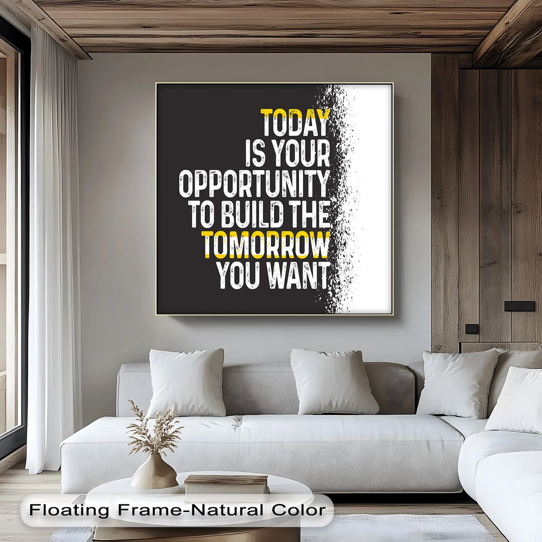 Black and Yellow Inspirational Quote Canvas Print

