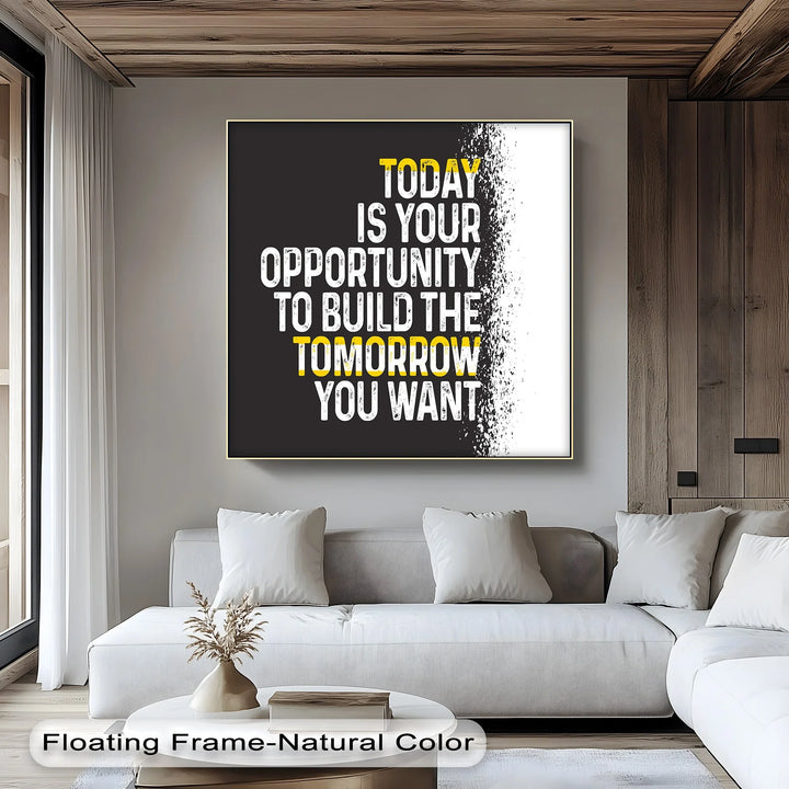 Black and Yellow Inspirational Quote Canvas Print

