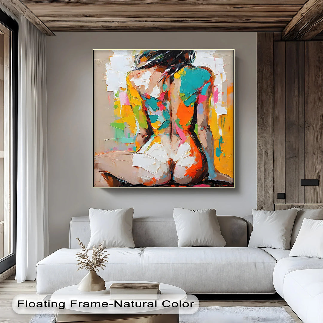 Sensual Expression – Colorful Abstract Female Nude Canvas Print - MyPhotoStation