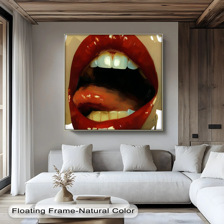Crimson Seduction – Glossy Lips Canvas Print - MyPhotoStation
