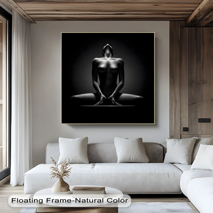 Sculpted Shadow – Black and White Female Form Canvas Print - MyPhotoStation