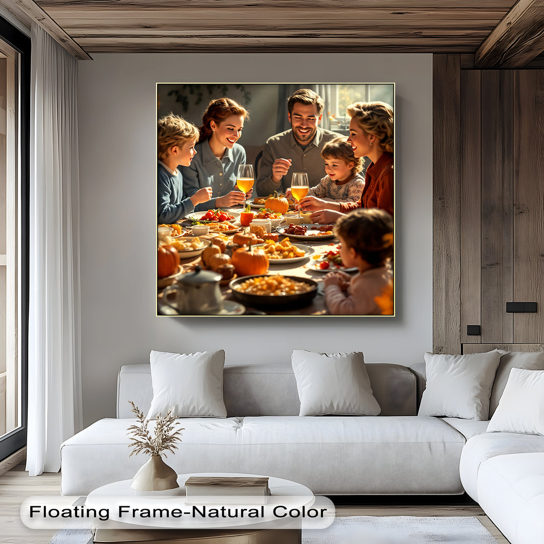 Harvest Blessings – Family Thanksgiving Canvas Wall Art | Framed Art