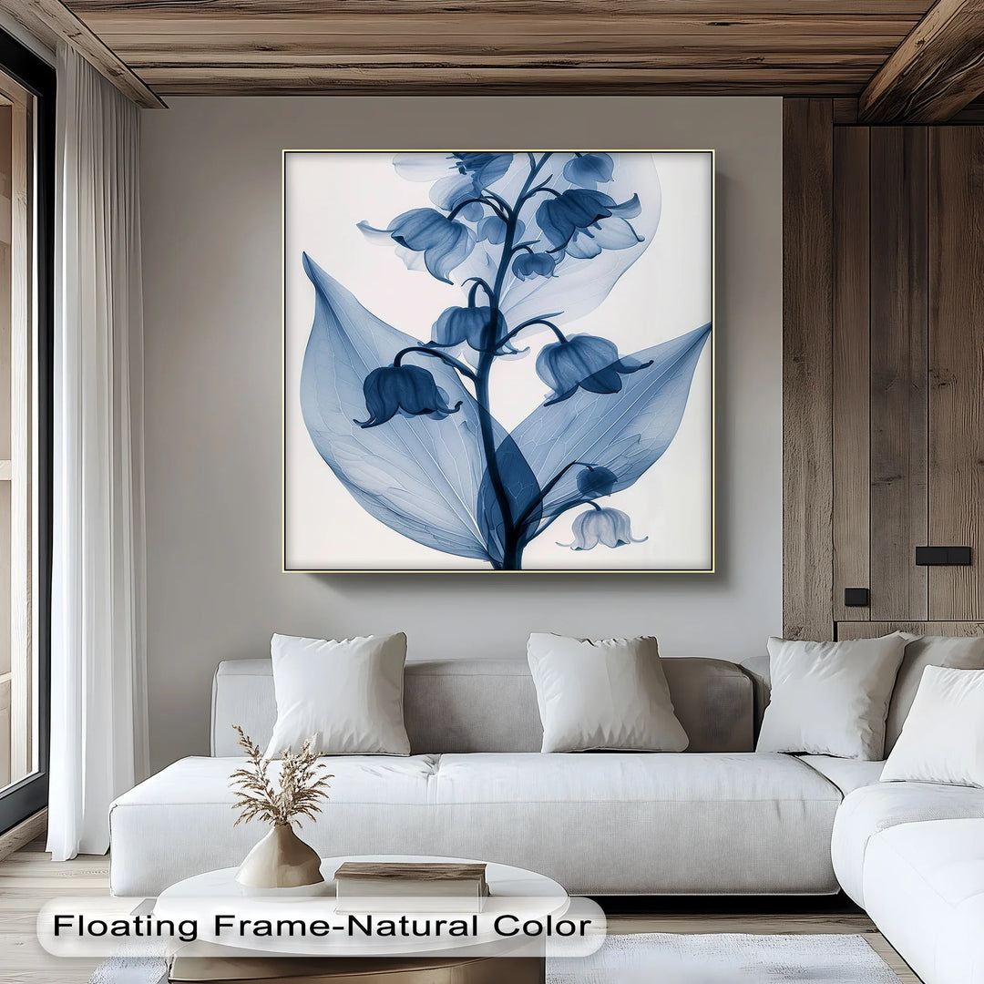 Translucent Lily Elegance – X-Ray Floral Study Blue Canvas Prints - MyPhotoStation