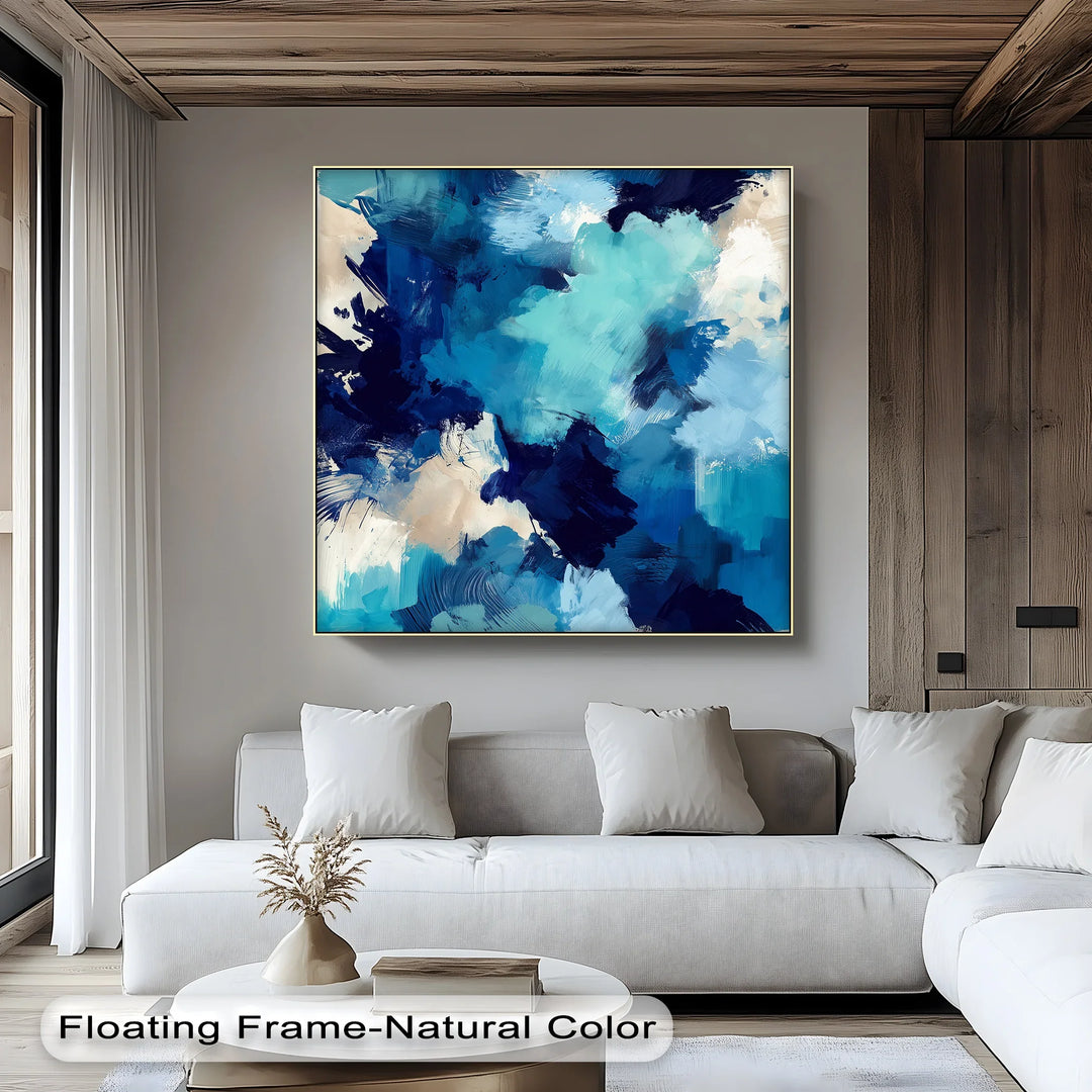 Cobalt Drift – Bold Blue Abstract Brushwork Blue Canvas Prints - MyPhotoStation
