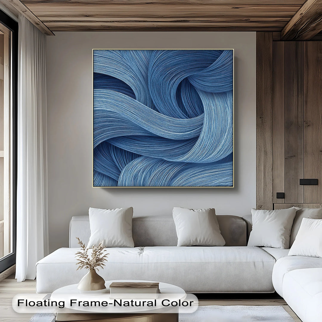 Oceanic Flow – Textured Blue Abstract Canvas Print - MyPhotoStation