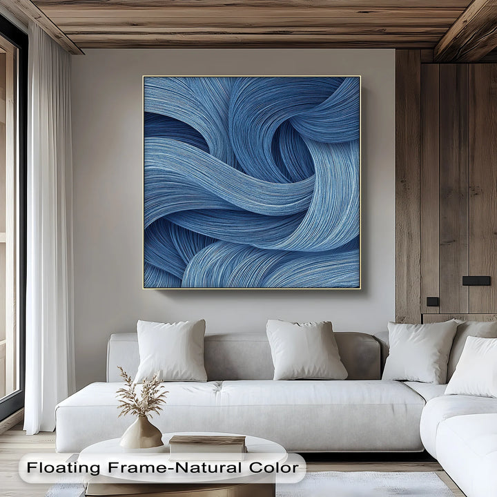 Oceanic Flow – Textured Blue Abstract Canvas Print - MyPhotoStation