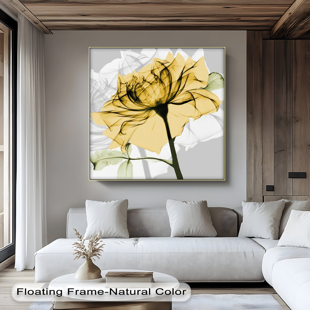 Winterliche Ruhe – Japanische Frau im blauen Kimono, Leinwanddruck | Gerahmtes Kunstwerk