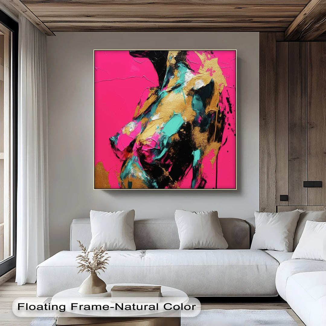 Electric Muse – Bold Abstract Female Figure Canvas Print - MyPhotoStation