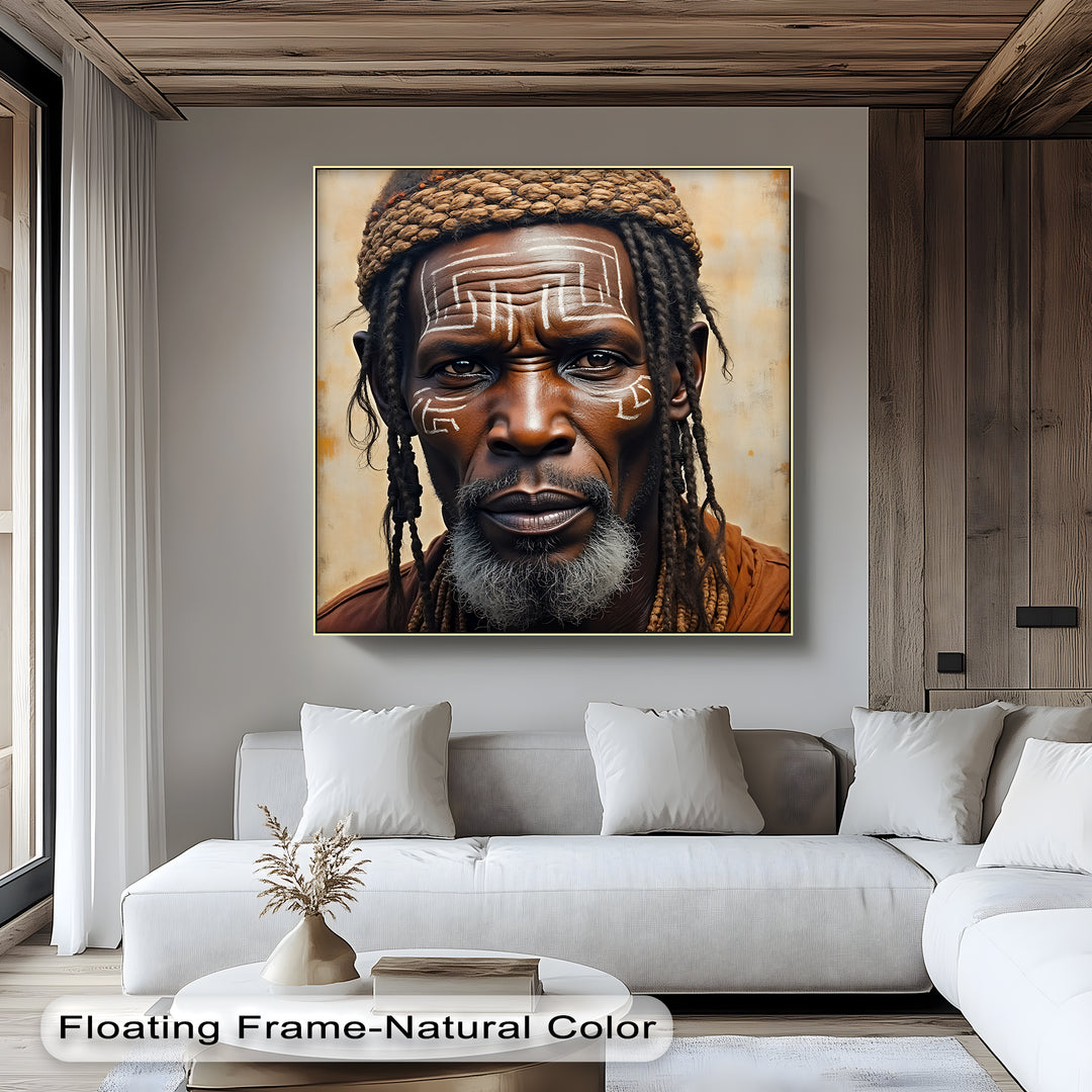 African Tribal Elder Portrait – Ethnic Wall Art Canvas Print | Framed Canvas