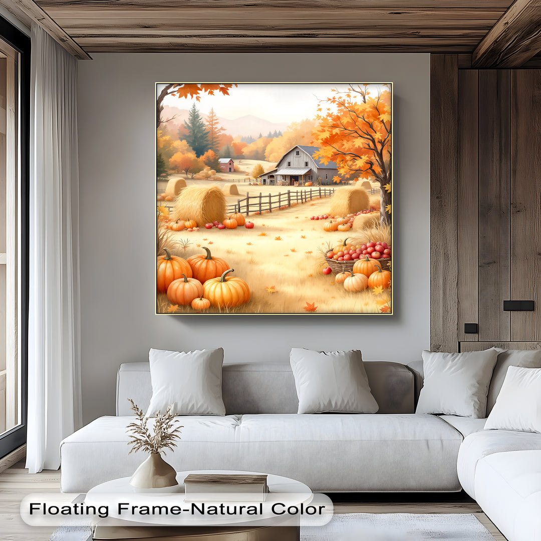 Rustic Autumn Pumpkin - Fall Canvas Wall Art | Large Canvas Art