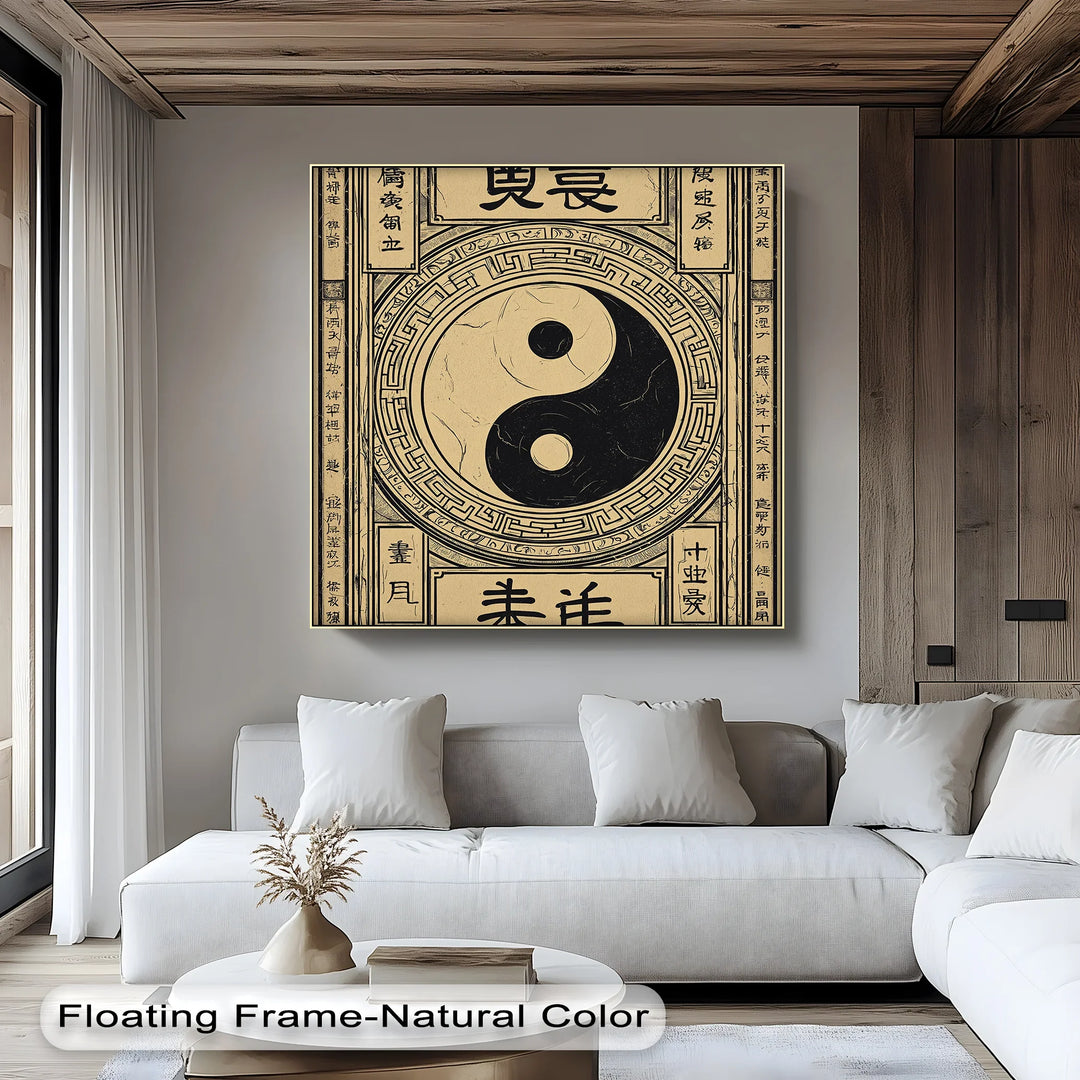 Yin Yang Symbol on Ancient Scroll – Taoist Philosophy Canvas Print - MyPhotoStation