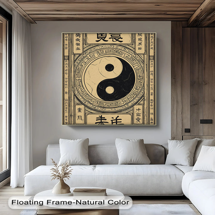 Yin Yang Symbol on Ancient Scroll – Taoist Philosophy Canvas Print - MyPhotoStation