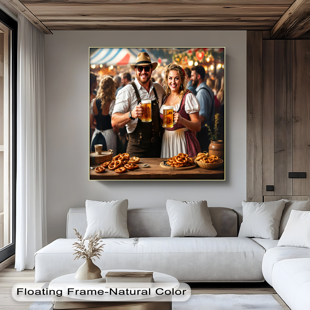 Bavarian Spirit – Oktoberfest Beer and Pretzel Canvas Wall Art | Canvas Art