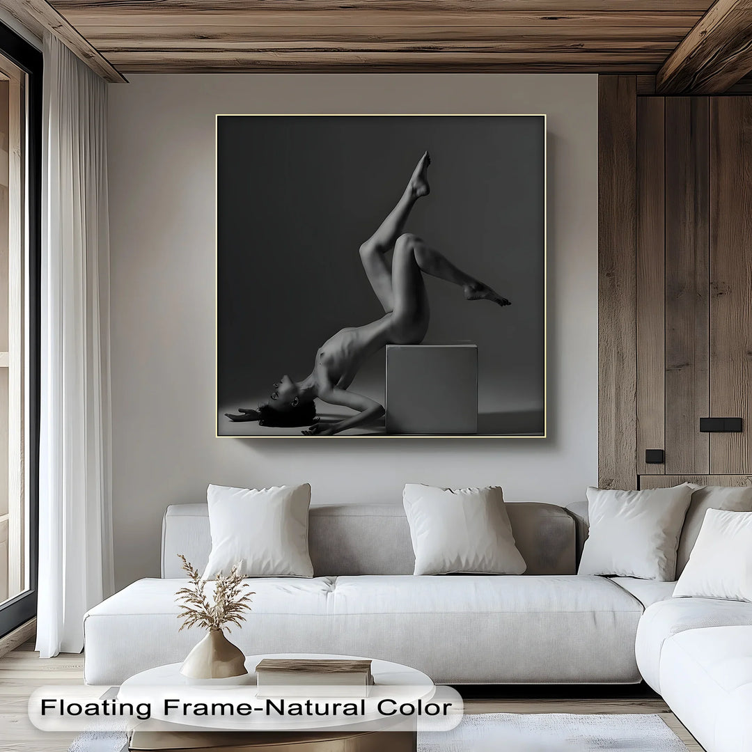 Monochrome Poise – Minimalist Nude Figure Canvas Print - MyPhotoStation