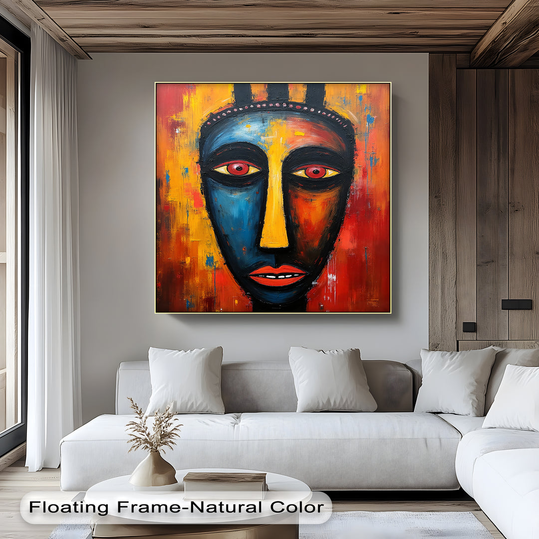 Abstract African Tribal Face – Bold Modern Canvas Wall Art | Artwork Canvas