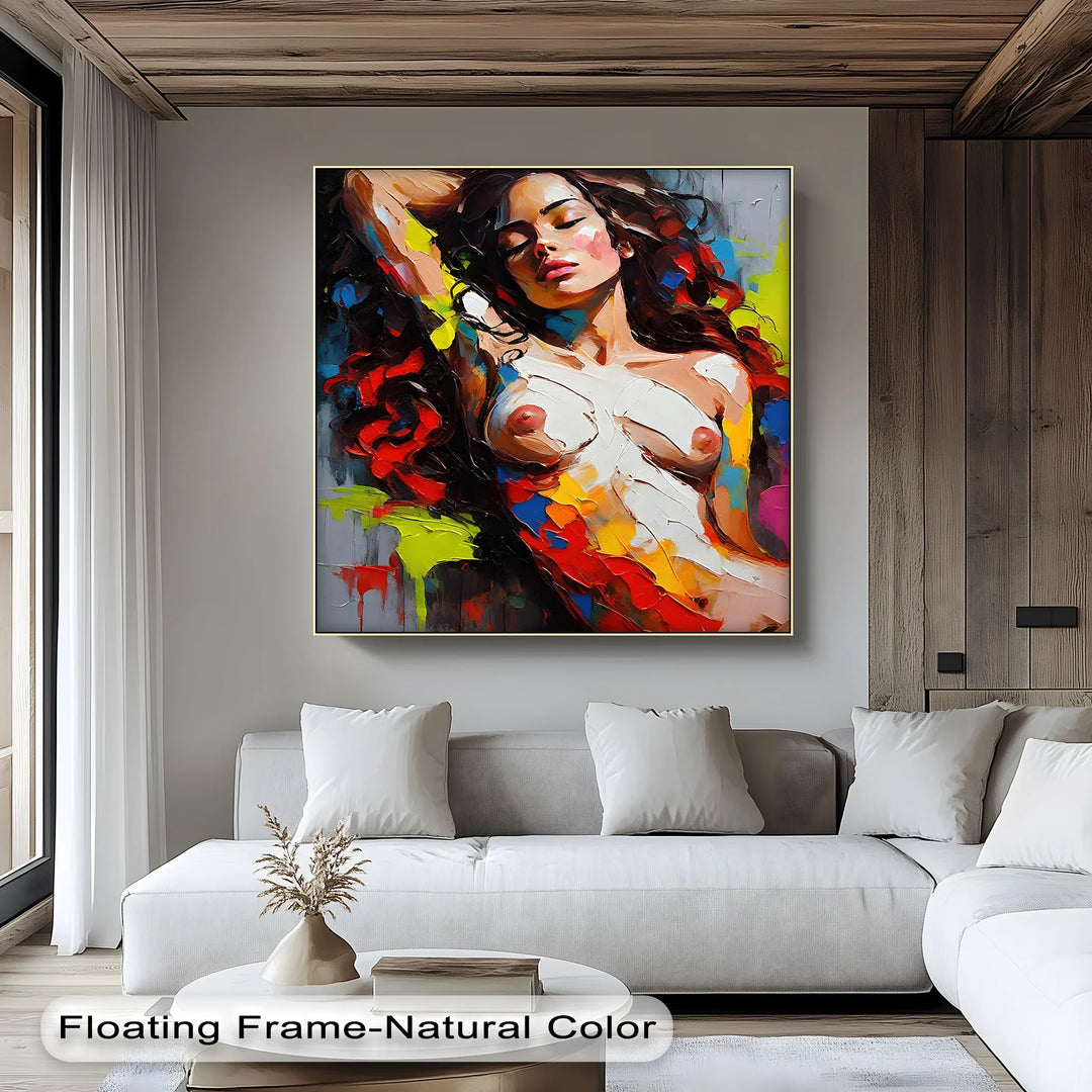 Ecstasy in Color – Abstract Nude Reclining Woman Canvas Print - MyPhotoStation