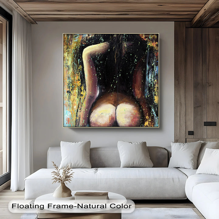 Obsidian Glow – Bold Abstract Nude Canvas Print - MyPhotoStation