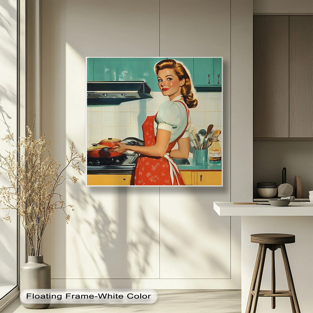 Retro Homemaker – 1950s Kitchen Canvas Print - MyPhotoStation