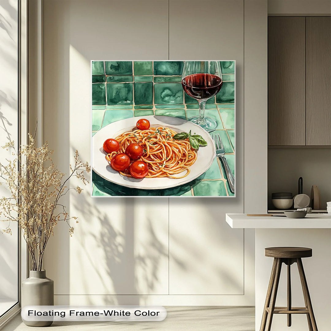 Pasta & Wine Moment – Italian Kitchen Canvas Print - MyPhotoStation