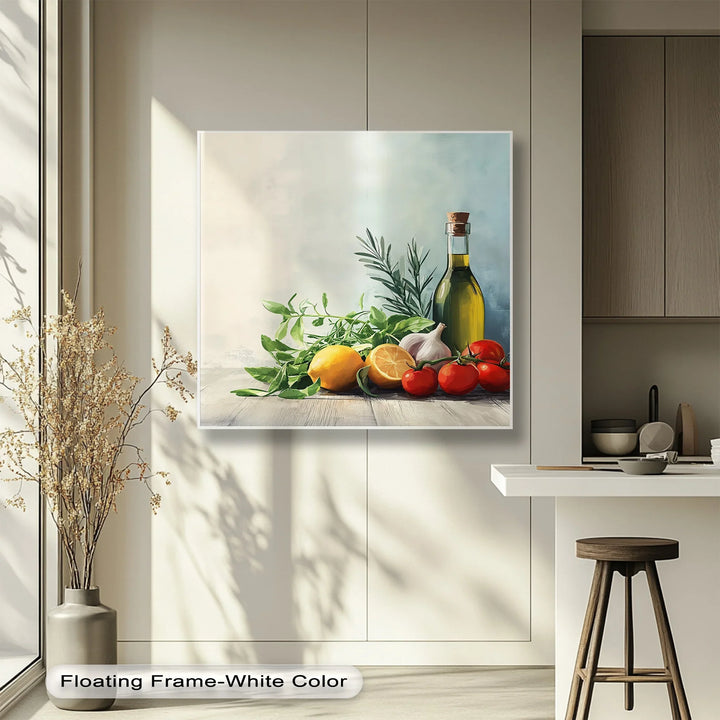 Essence of the Mediterranean – Olive Oil & Herb Kitchen Canvas Print - MyPhotoStation
