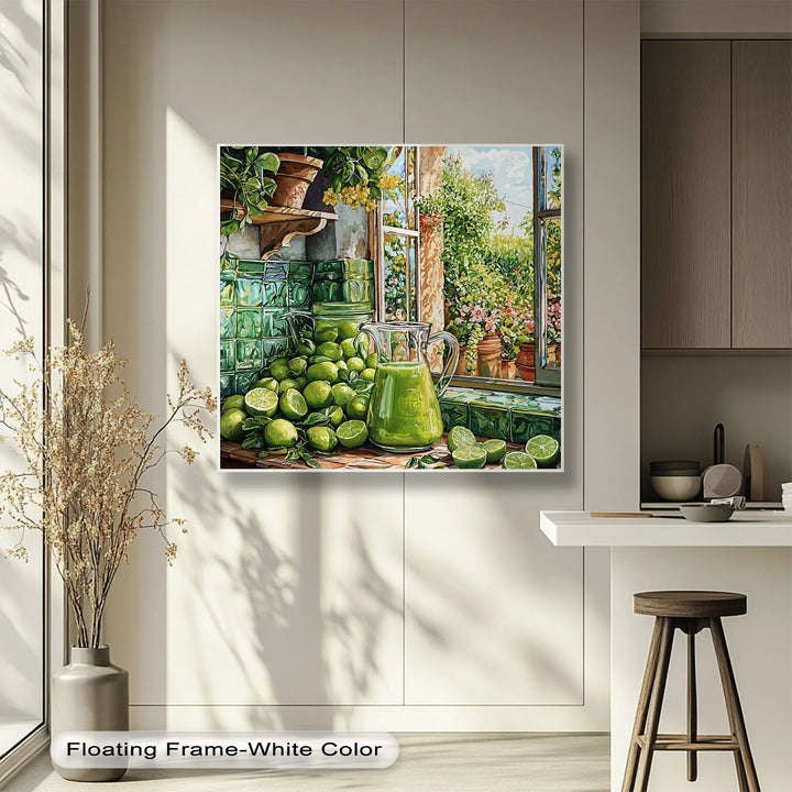 Lime Harvest Kitchen Scene – Mediterranean Style Canvas Print - MyPhotoStation