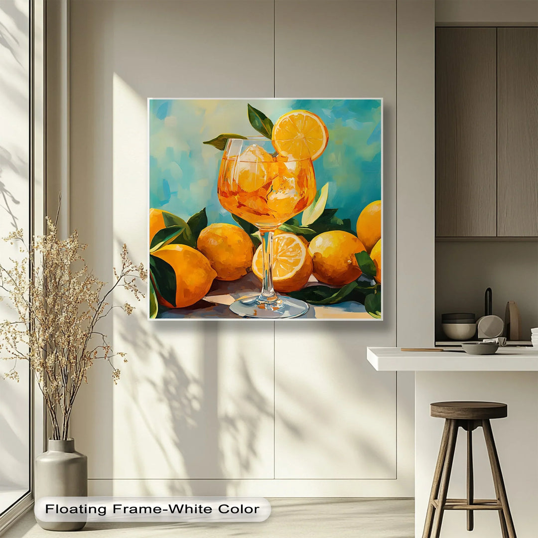 Citrus Cocktail Delight – Vibrant Lemon Glass Canvas Print - MyPhotoStation