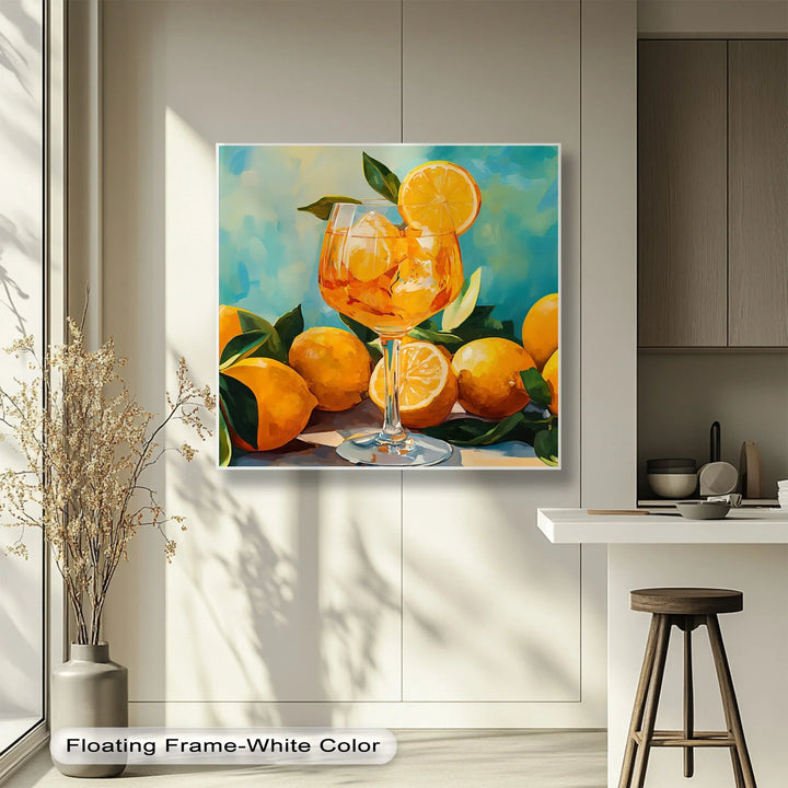 Citrus Cocktail Delight – Vibrant Lemon Glass Canvas Print - MyPhotoStation